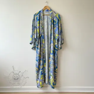 Viskoza RADIANCE Abstract paisley blue digital print