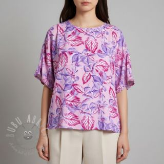 Viskoza RADIANCE Anabella leaves pink digital print