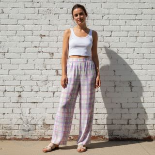 Viskoza RADIANCE Check purple digital print