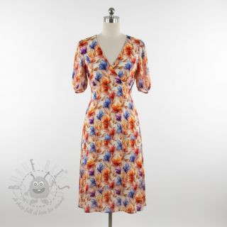 Viskoza RAYON POPLIN Leafs design D digital print