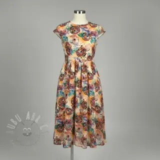 Viskoza RAYON POPLIN Feathers design D digital print