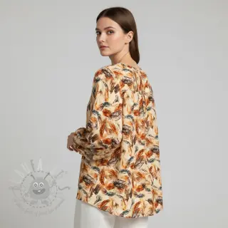 Viskoza RAYON POPLIN Feathers design C digital print