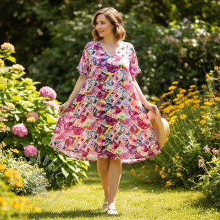 Viskoza RAYON POPLIN Colorful Patterns design D digital print