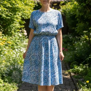 Jersey VISKOZA Unity blue digital print