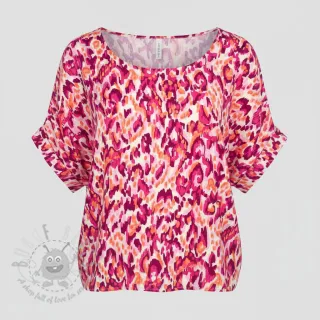 Viskoza STRETCH Ikat fuchsia