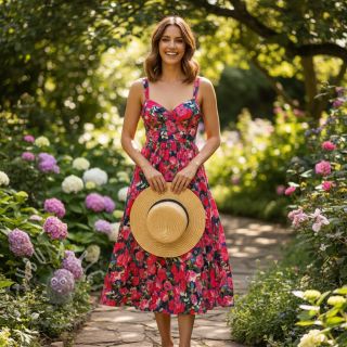 Viskóza LUREX Pink flowers digital print