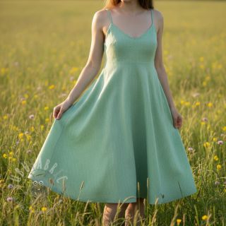 Lan bombaž Fishbone green