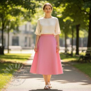 Lan bombaž Fishbone fuchsia