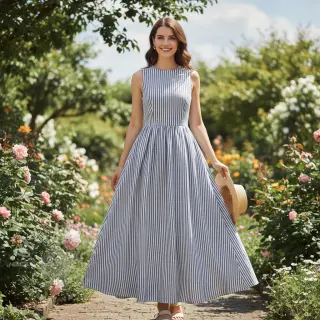 Lan s pamukom Lira big stripe jeans