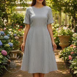 Lan s pamukom Lira medium stripe jeans