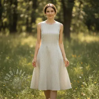 Lan z bombažem Lira big stripe beige