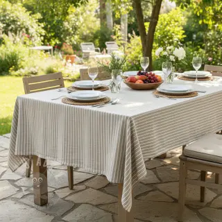 Lan z bombažem Lira big stripe beige