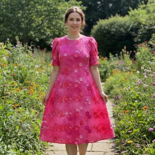 Bombažna tkanina TIE DYE EMBROIDERY Poppy design U