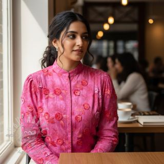 Bombažna tkanina TIE DYE EMBROIDERY Poppy design U