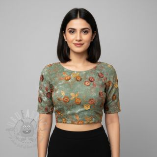 Bombažna tkanina TIE DYE EMBROIDERY Poppy design O