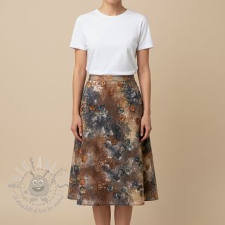 Bombažna tkanina TIE DYE EMBROIDERY Poppy design M