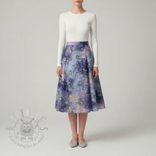 Bombažna tkanina TIE DYE EMBROIDERY Poppy design T