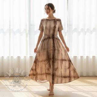 Bombažna tkanina HAND TIE DYE sivkasta