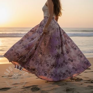 Bombažna tkanina TIE DYE EMBROIDERY Poppy design J