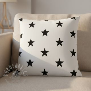Bombažna tkanina Stars white/black
