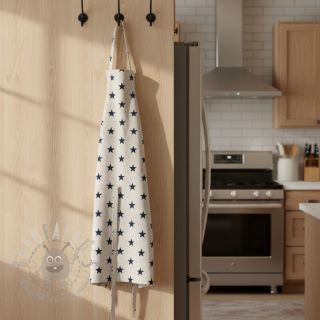 Bombažna tkanina Stars white/navy