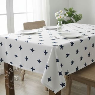 Bombažna tkanina Stars white/navy