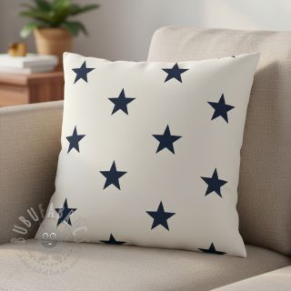 Bombažna tkanina Stars white/navy