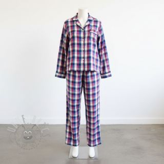 Bombažna tkanina YARN DYED Square cerise