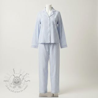 Bombažna tkanina YARN DYED CHECK BRUSHED light blue