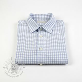 Bombažna tkanina YARN DYED CHECK BRUSHED light blue