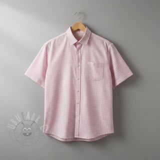 Bombažna tkanina YARN DYED CHECK BRUSHED light rose