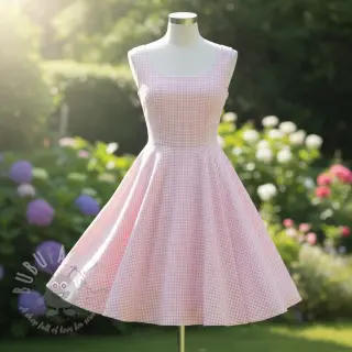 Bombažna tkanina YARN DYED CHECK BRUSHED light rose