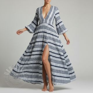 Bombažna tkanina YARN DYED Stripe navy