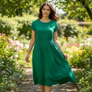 Bombažna tkanina poplin emerald