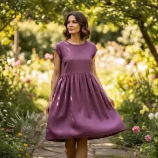 Bombažni poplin aubergine