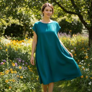 Bombažni poplin forest petrol