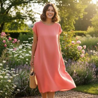 Bombažna tkanina poplin coral