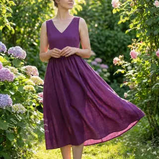 Bombažni popelin dark purple
