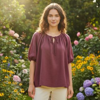 Bombažna tkanina SLUB WASHED mauve