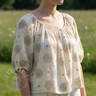 Bombažna tkanina EMBROIDERY Sofia design A