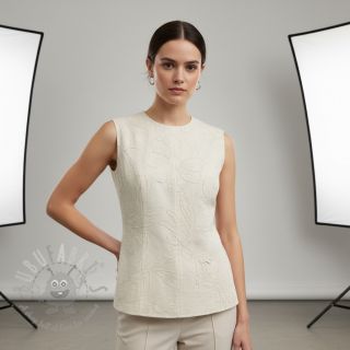 Bombažna tkanina EMBROIDERY GABARDINE Luana natural