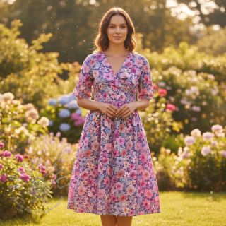 Bombažna tkanina Significant flowers purple digital print