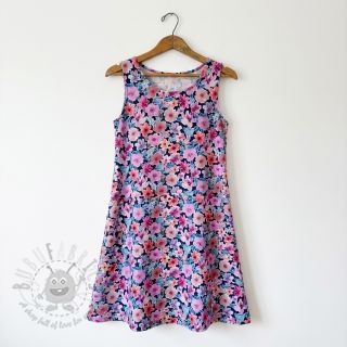 Bombažna tkanina Significant flowers navy digital print