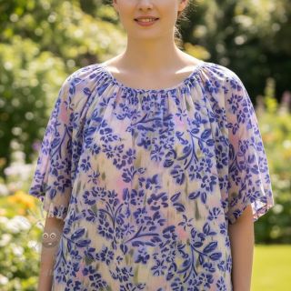 Bombažna tkanina SATIN Purple flowers digital print