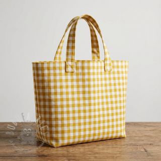 Bombažna tkanina Check ochre