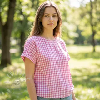 Bombažna tkanina Check pink