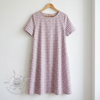 Bombažna tkanina Check mauve