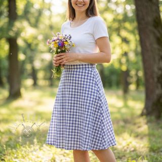 Bombažna tkanina Check lavender