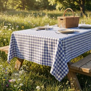 Bombažna tkanina Check lavender