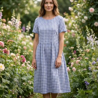 Bombažna tkanina Check lavender